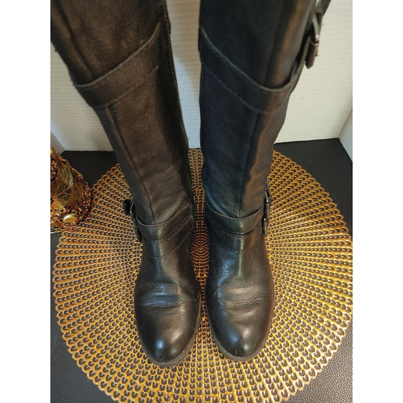 Enzo Angiolini Eastern Tall Moto Harness Leather Boots Size 6 - Picture 5 of 8